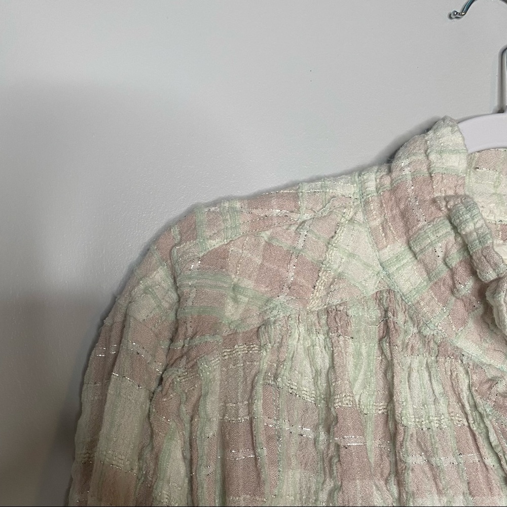 Free People Lela Plaid Metallic Button Down Shirt - Picture 3 of 8